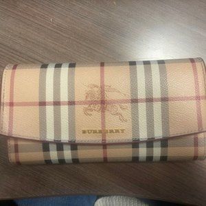 Burberry Plaid Print Continental Wallet
